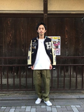 「ビッグサイズコーデ」｜「アイテム（スタジャン）」を使った、zakiさん（メンズ・172cm）の秋コーディネート