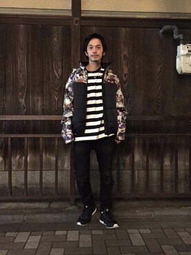 「ビッグサイズコーデ」｜「アイテム（ダウンジャケット/コート）」を使った、zakiさん（メンズ・172cm）の秋コーディネート