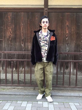 「ビッグサイズコーデ」｜「アイテム（ブルゾン）」を使った、zakiさん（メンズ・172cm）の冬コーディネート