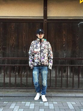 「ビッグサイズコーデ」｜「アイテム（ダウンジャケット/コート）」を使った、zakiさん（メンズ・172cm）の冬コーディネート