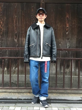 「ビッグサイズコーデ」｜「アイテム（ジャケット/アウター）」を使った、zakiさん（メンズ・172cm）の冬コーディネート