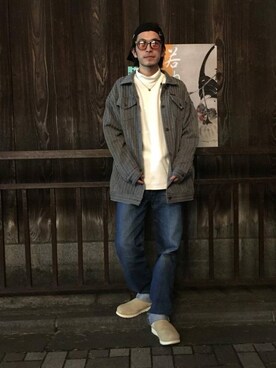 「ビッグサイズコーデ」｜「アイテム（ジャケット/アウター）」を使った、zakiさん（メンズ・172cm）の冬コーディネート