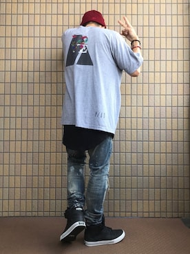 「LOVE」｜「アイテム（帽子）」を使った、masashiさん（メンズ・176cm）の秋コーディネート