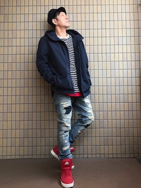 「Reasonのアイテム」を使った、masashiさん（メンズ・176cm）の秋コーディネート