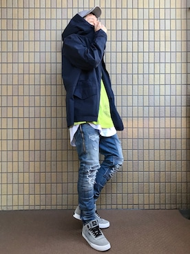 「MAGIC STICK（マジックスティック）のアイテム（帽子）」を使った、masashiさん（メンズ・176cm）の冬コーディネート