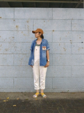 「Samansa Mos2 blue（サマンサモスモスブルー）のアイテム（オールインワン・サロペット）」を使った、ゆーみんさん（レディース・158cm）の秋コーディネート