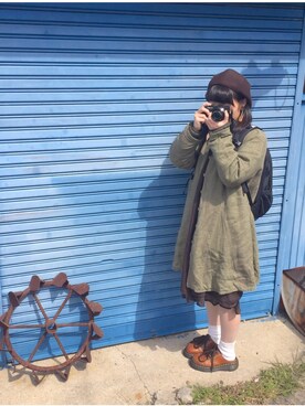 「カフェ巡り」｜「アイテム（雑貨/ホビー）」を使った、ｐａｎａさん（レディース・158cm）の春コーディネート