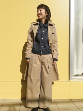 「JOURNAL STANDARD relume（ジャーナルスタンダード　レリューム）のアイテム（トレンチコート）」を使った、JOURNAL STANDARD relume 川崎店スタッフさん（レディース・154cm）の冬コーディネート