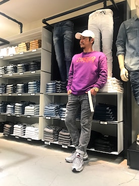 「NIKE（ナイキ）のNIKE AIR MAX 97 OG QS(884421-001)【ナイキ エア マックス ゼロ クイックストライクス】（スニーカー、シルバー系）」を使った、J.yaanooさん（メンズ・165cm）の春コーディネート