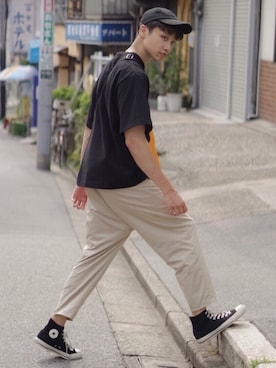 「CIAOPANIC TYPY（チャオパニックティピー）のアイテム」を使った、ヨシカズさん（メンズ・186cm）の夏コーディネート