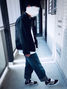 「BLUE BLUE（ブルーブルー）のアイテム（レッグウェア）」を使った、popzouさん（メンズ・164cm）の春コーディネート