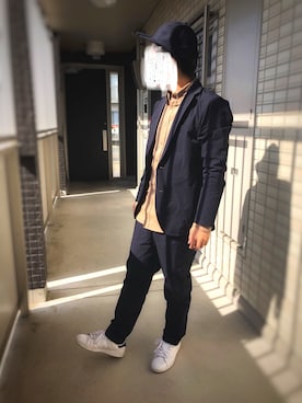 「niko and...（ニコアンド）のアイテム（セットアップ）」を使った、popzouさん（メンズ・164cm）の春コーディネート