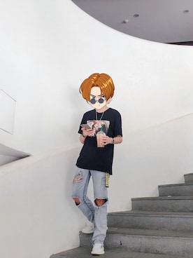 「Yeezy（イージー）のアイテム（レインシューズ）」を使った、Boboさん（メンズ・180cm）の秋コーディネート