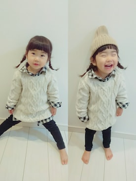 「seesaw（シーソー）のアイテム」を使った、愛※直※杏さん（キッズ・80cm）の冬コーディネート