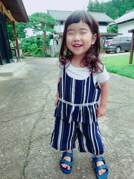 「kids」｜「アイテム（セットアップ）」を使った、愛※直※杏さん（キッズ・80cm）の夏コーディネート