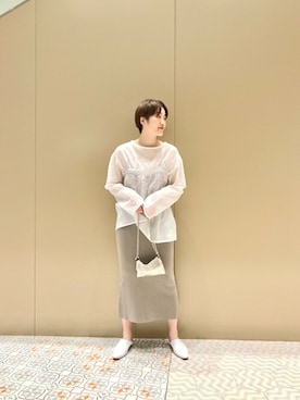 「Whim Gazette（ウィムガゼット）のアイテム（スカート）」を使った、wgyamaguchiさん（レディース・163cm）の春コーディネート