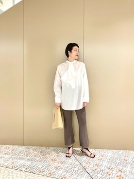 「Whim Gazette（ウィムガゼット）のアイテム（パンツ）」を使った、wgyamaguchiさん（レディース・163cm）の春コーディネート