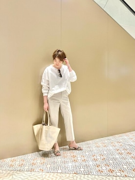 「Whim Gazette（ウィムガゼット）のアイテム（スウェット）」を使った、wgyamaguchiさん（レディース・163cm）の春コーディネート