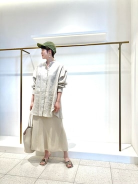 「Whim Gazette（ウィムガゼット）のアイテム（キャップ）」を使った、wgyamaguchiさん（レディース・163cm）の春コーディネート