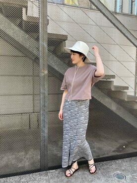 「Whim Gazette（ウィムガゼット）のアイテム（スカート）」を使った、wgyamaguchiさん（レディース・163cm）の夏コーディネート