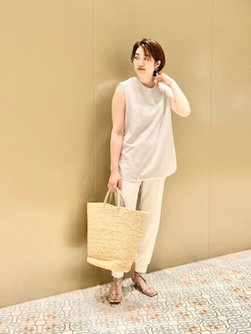 「Whim Gazette（ウィムガゼット）のアイテム（パンツ）」を使った、wgyamaguchiさん（レディース・163cm）の夏コーディネート