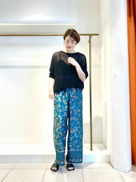 「Whim Gazette（ウィムガゼット）のアイテム（パンツ）」を使った、wgyamaguchiさん（レディース・163cm）の夏コーディネート