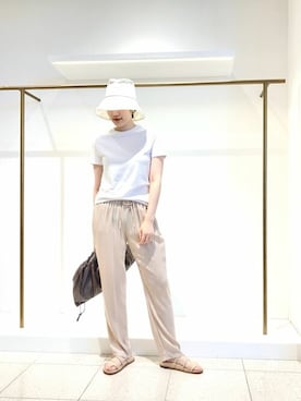 「Whim Gazette（ウィムガゼット）のアイテム（パンツ）」を使った、wgyamaguchiさん（レディース・163cm）の夏コーディネート