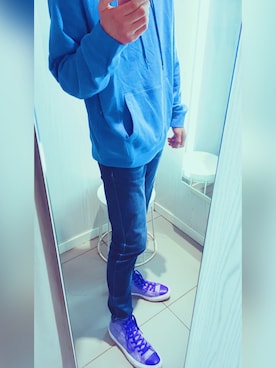 「H&M（エイチ・アンド・エム）のアイテム（パーカー）」を使った、StarryStarryさん（メンズ・186cm）の春コーディネート