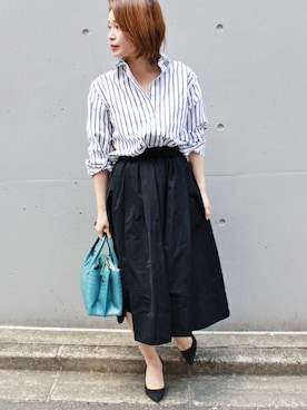 「FIGARO Paris（フィガロパリ）のアイテム（シャツ/ブラウス）」を使った、ayaさん（レディース・166cm）の春コーディネート