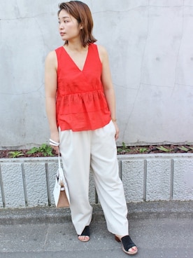 「MAURO de BARI（マウロディバリ）のアイテム」を使った、ayaさん（レディース・166cm）の夏コーディネート