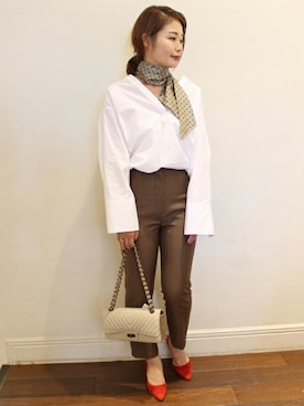 「FIGARO Paris（フィガロパリ）のアイテム」を使った、ayaさん（レディース・166cm）の夏コーディネート