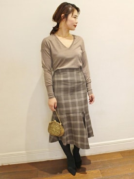 「FIGARO Paris（フィガロパリ）のアイテム（アクセサリー）」を使った、ayaさん（レディース・166cm）の秋コーディネート