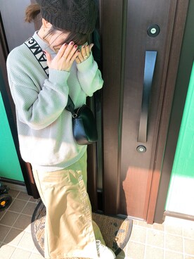 「STELLA McCARTNEY（ステラマッカートニー）のアイテム（ショルダーバッグ、ブラック系）」を使った、nonmomさん（レディース・147cm）の冬コーディネート