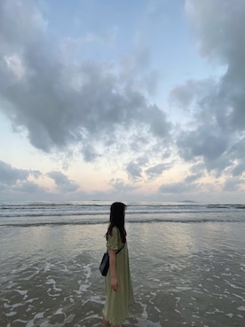 「休闲」｜「アイテム（ワンピース）」を使った、Yikoさん（レディース・153cm）の夏コーディネート