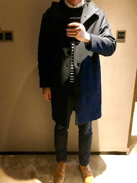 「COS（コス）のアイテム（ダウンジャケット/コート）」を使った、Ericさん（メンズ・183cm）の冬コーディネート