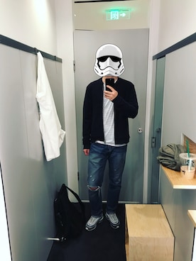 「COS（コス）のアイテム（ノーカラージャケット）」を使った、Ericさん（メンズ・183cm）の夏コーディネート