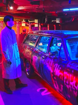 「DRIES VAN NOTEN（ドリスヴァンノッテン）のアイテム（ムートンコート）」を使った、ケンさん（メンズ・178cm）の冬コーディネート