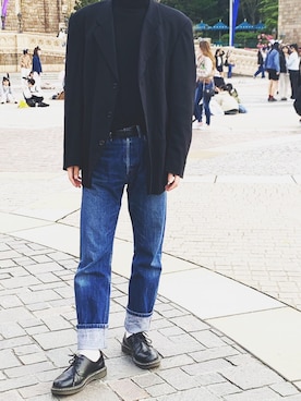 「HUGO（ヒューゴ）のアイテム」を使った、ケンさん（メンズ・178cm）の春コーディネート