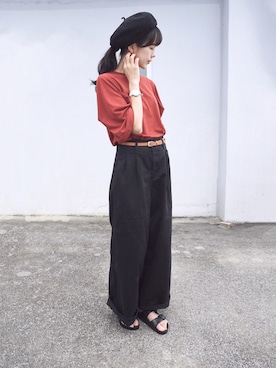 「birkenstock2018ss」｜浅倉 まいさん（レディース・158cm）の夏コーディネート