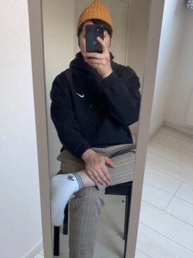 「coen」｜「アイテム（ニットキャップ/ビーニー）」を使った、ぽんさん（メンズ・176cm）の秋コーディネート