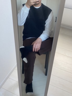 「ブラウンパンツ」｜「アイテム（レッグウェア）」を使った、ぽんさん（メンズ・176cm）の秋コーディネート