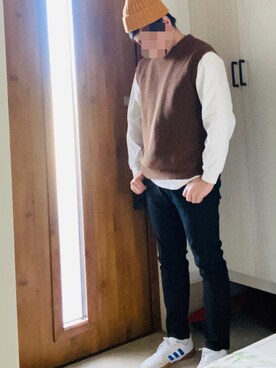 「coen」｜「アイテム（ニットキャップ/ビーニー）」を使った、ぽんさん（メンズ・176cm）の秋コーディネート