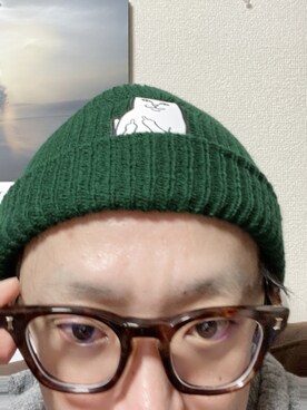 「RIPNDIP（リップンディップ）のアイテム（帽子）」を使った、kingdom0710さん（メンズ・174cm）の冬コーディネート