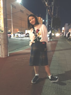 「休闲」｜「アイテム（スウェット）」を使った、ＯＯQＩMさん（レディース・153cm）の秋コーディネート