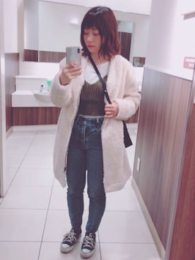 「ニットキャミソール」｜「アイテム（その他アウター）」を使った、あゆさん（レディース・152cm）の秋コーディネート