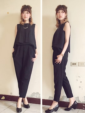 「A part by（アパートバイ）のアイテム（サロペット/オーバーオール）」を使った、208さん（レディース・163cm）の夏コーディネート