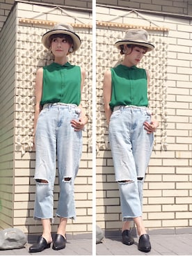 「へザー」｜「アイテム（アクセサリー）」を使った、208さん（レディース・163cm）の夏コーディネート