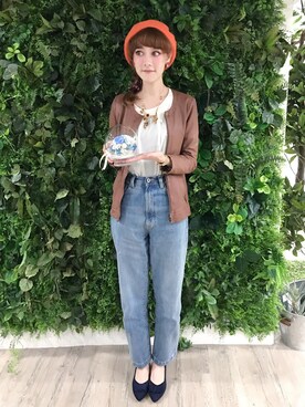 「ORiental TRaffic(ORiental TRaffic)」｜「アイテム（ハンチング/ベレー帽）」を使った、208さん（レディース・163cm）の冬コーディネート