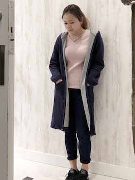 「SpRay PREMIUM（スプレイプレミアム）のアイテム（Tシャツ/カットソー）」を使った、YUさん（レディース・156cm）の冬コーディネート