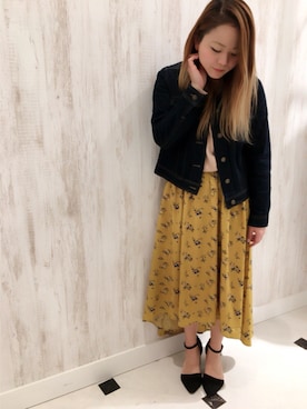 「SpRay PREMIUM（スプレイプレミアム）のアイテム（デニムジャケット）」を使った、YUさん（レディース・156cm）の春コーディネート